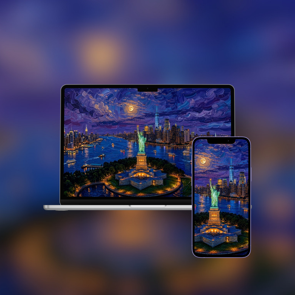 Statue of Liberty — Impasto Wallpaper (iPhone + Desktop)