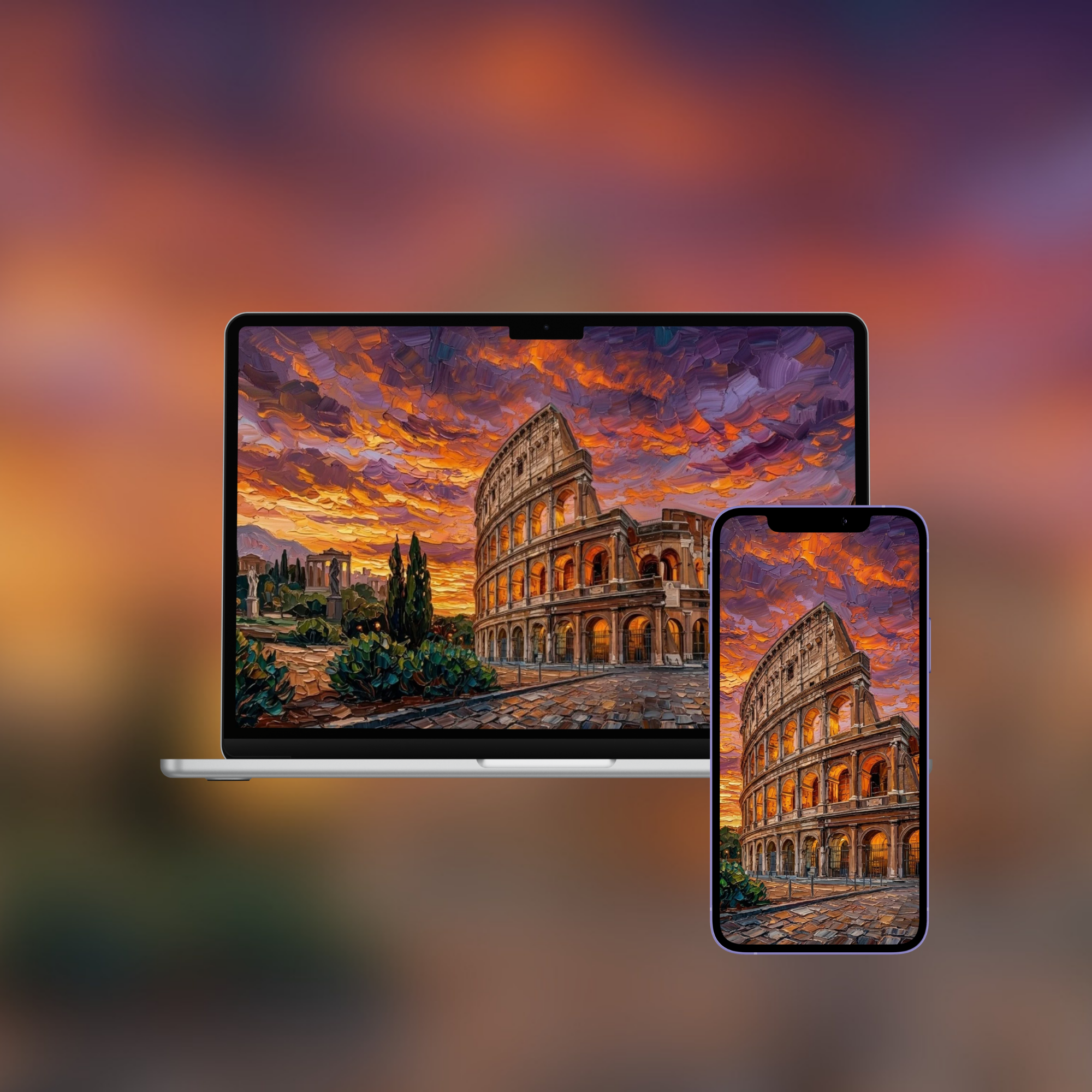 Colosseum — Impasto Wallpaper (iPhone + Desktop)