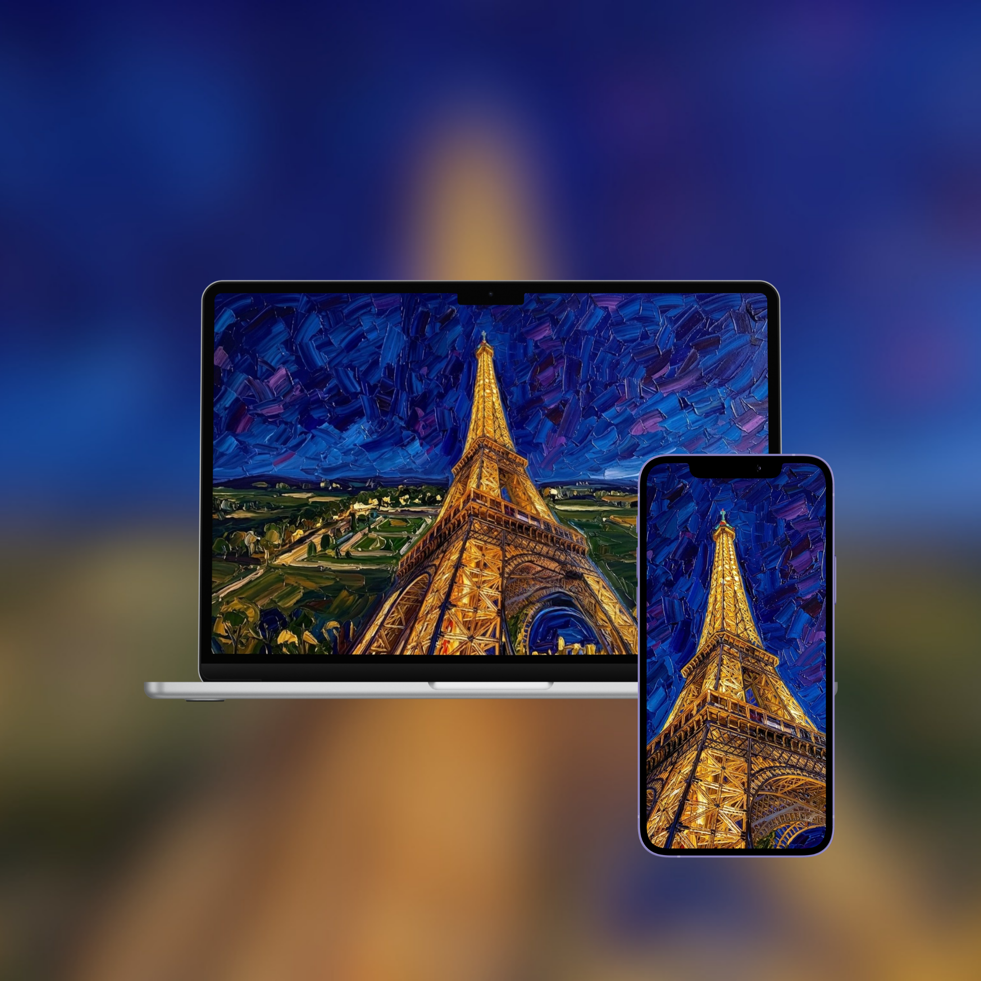 Eiffel Tower — Impasto Wallpaper (iPhone + Desktop)
