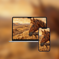 Arabian Horse Close-Up — Impasto Wallpaper (iPhone + Desktop)