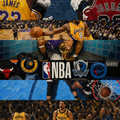 Basketball impasto wallpaper collection strip
