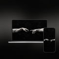 The Connection impasto wallpaper shown on an iPhone and laptop