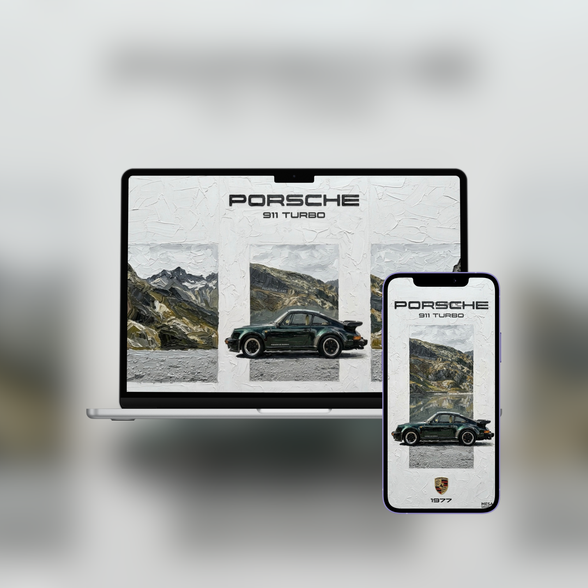 Porsche 911 Turbo Poster — Impasto Wallpaper (iPhone + Desktop)