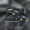 Porsche Steering Wheel & Watch — Impasto Wallpaper (iPhone + Desktop)