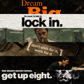 Lock In collection — six impasto motivational wallpapers