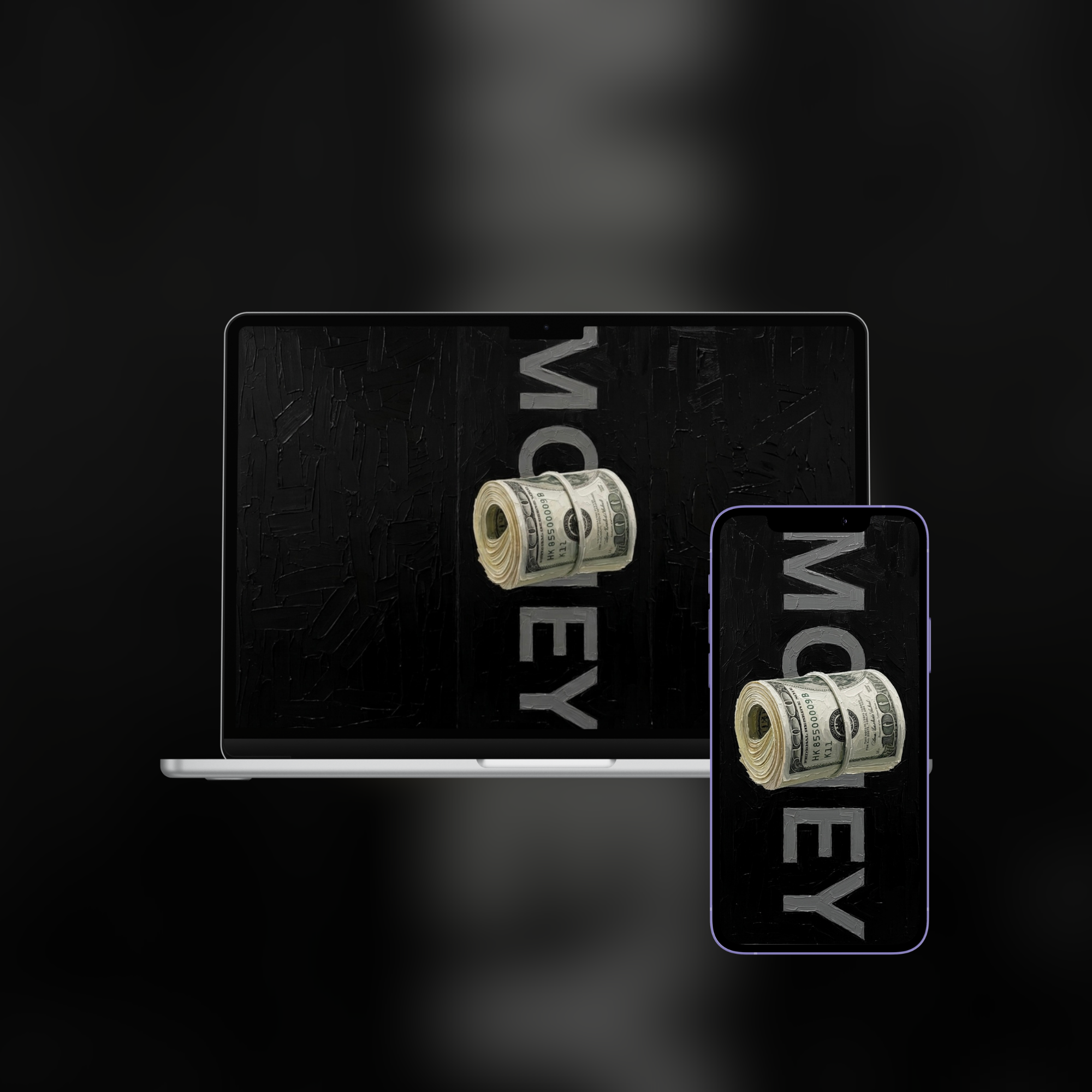 Money Roll — Impasto Wallpaper (iPhone + Desktop)