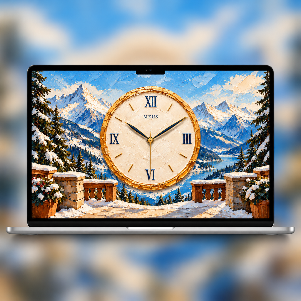 Alpine impasto clock screensaver included in the complete collection