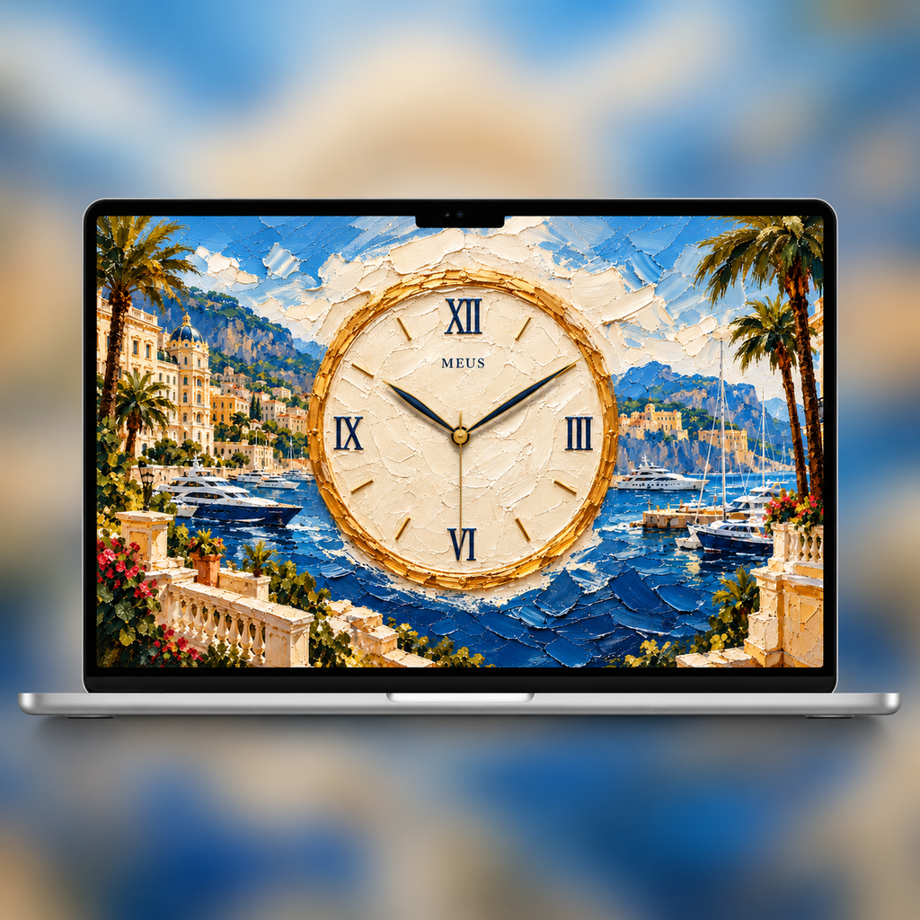 Riviera impasto clock screensaver included in the complete collection