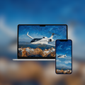 Private Jet Over Mountains — Impasto Wallpaper (iPhone + Desktop)