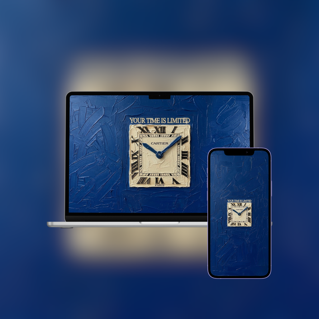 Your Time Is Limited — Cartier Impasto Wallpaper (iPhone + Desktop)
