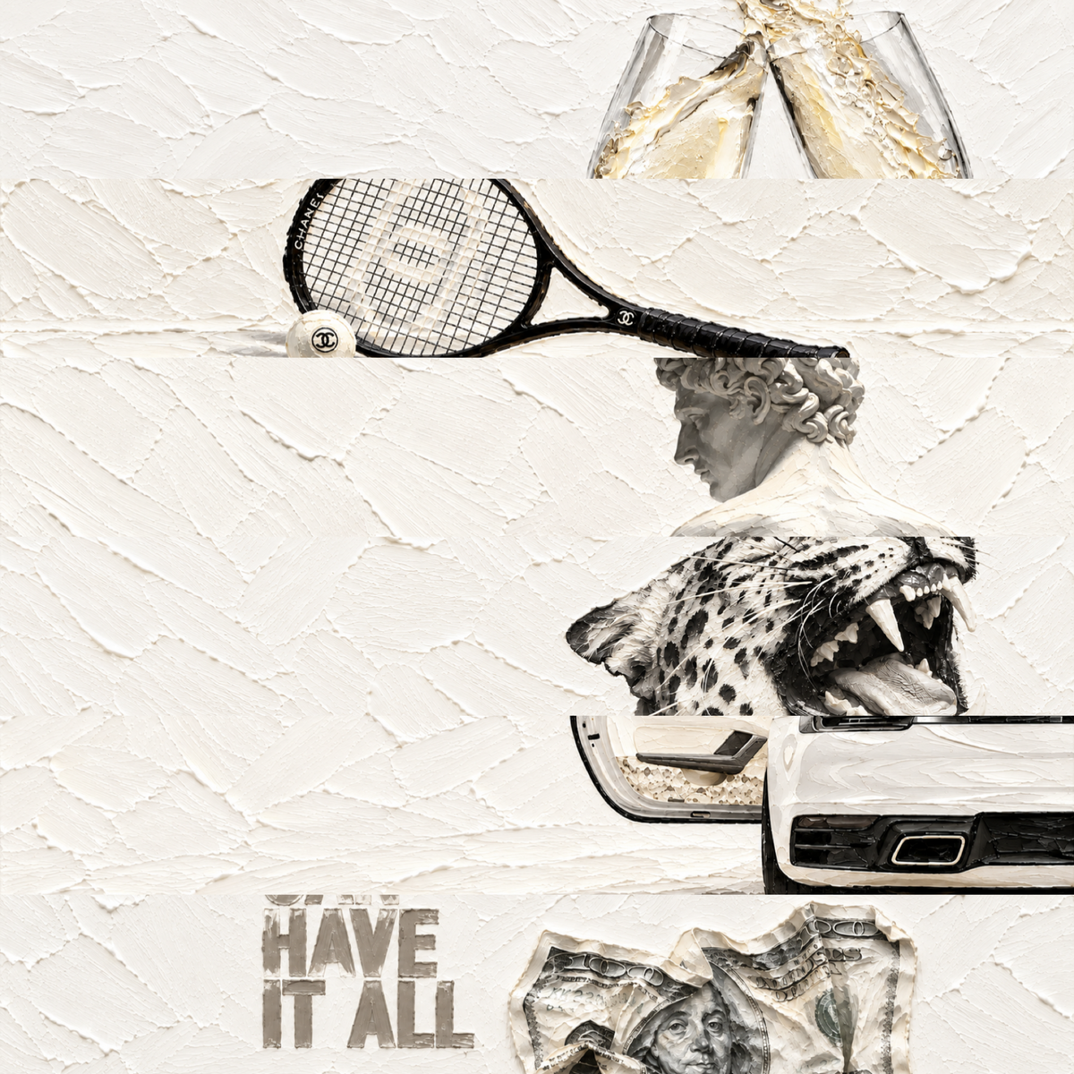 White Luxury collection — six impasto wallpapers